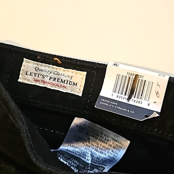 Levi's 501 Distressed Black Jean Short Size 25 - Picture 6 of 13